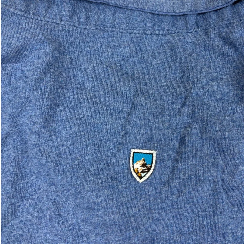 Kuhl Wildfibre Mens Blue Heather Organic Cotton Short Sleeve Polo Shirt Size M